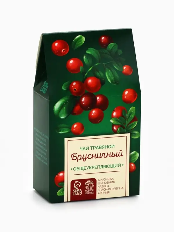 Ягодно-травяной чай &laquo;Общеукрепляющий&raquo;: брусника, шиповник, чабрец, красная рябина, арония, 50 г