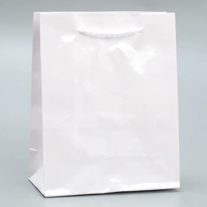 Пакет подарочный ламинированный, упаковка, «Белый», S 12 х 15 х 5.5 см