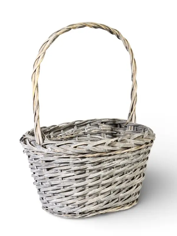 Корзина плетёная для хранения Penelope, лоза, с ручкой, серая, набор 3 шт.