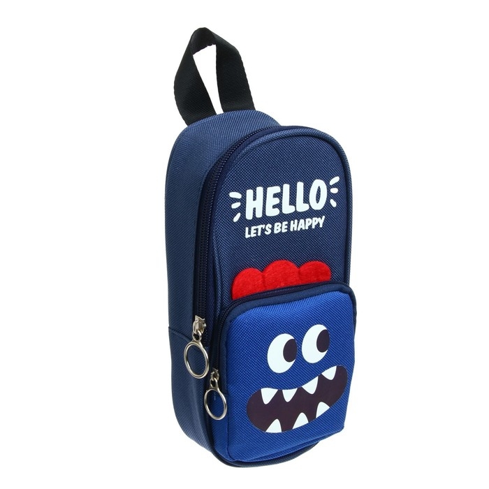 Пенал школьный на молнии 2 отделения Пенал школьный на молнии 2 отделения "Монстр/Машина", МИКС