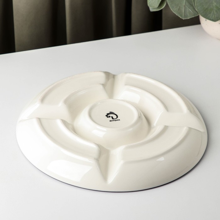 Менажница 5 ячеек Доляна «Тропики», d=26 см, цвет белый Менажница 5 ячеек Доляна «Тропики», d=26 см, цвет белый