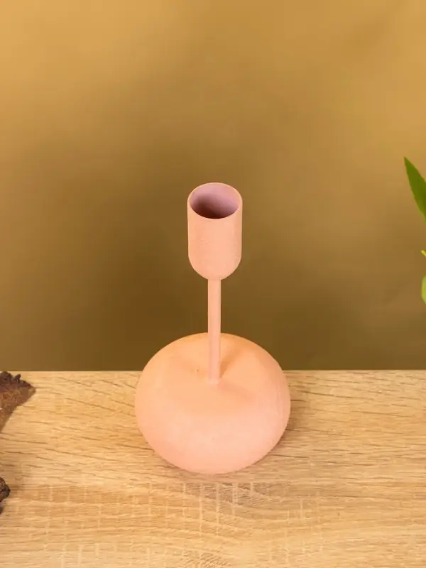 Подсвечник на 1 свечу текстурный  Подсвечник на 1 свечу текстурный "Пудровый розовый" 8х8х15,5 см