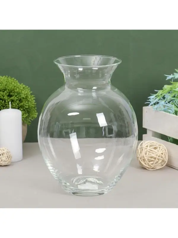 Ваза &laquo;Татьяна&raquo;, средняя, 1.9 л, 20&times;14 см, стекло, прозрачная