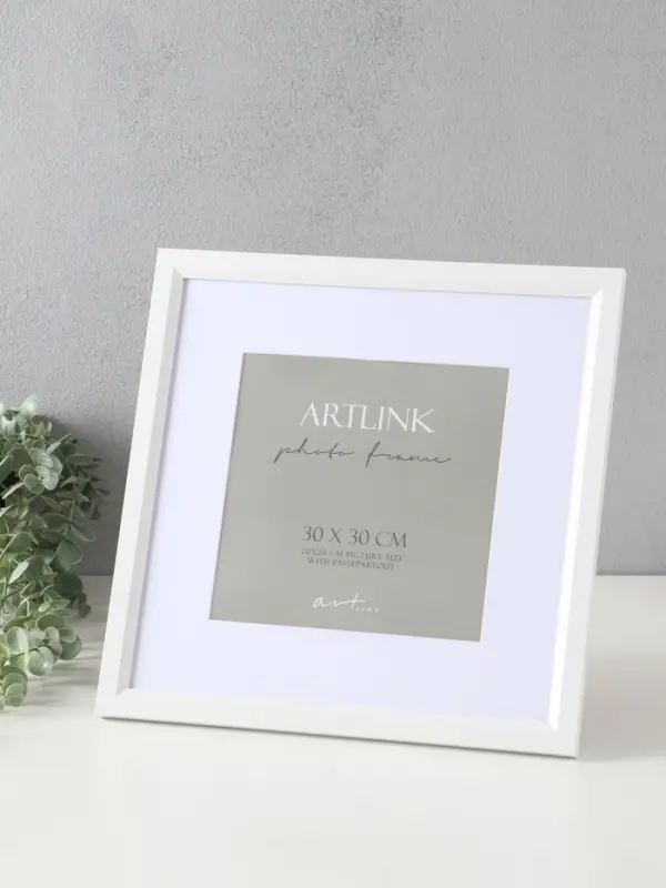 Фоторамка для фото 30х30 см, с паспарту 20х20 см МДФ Anna, белый
