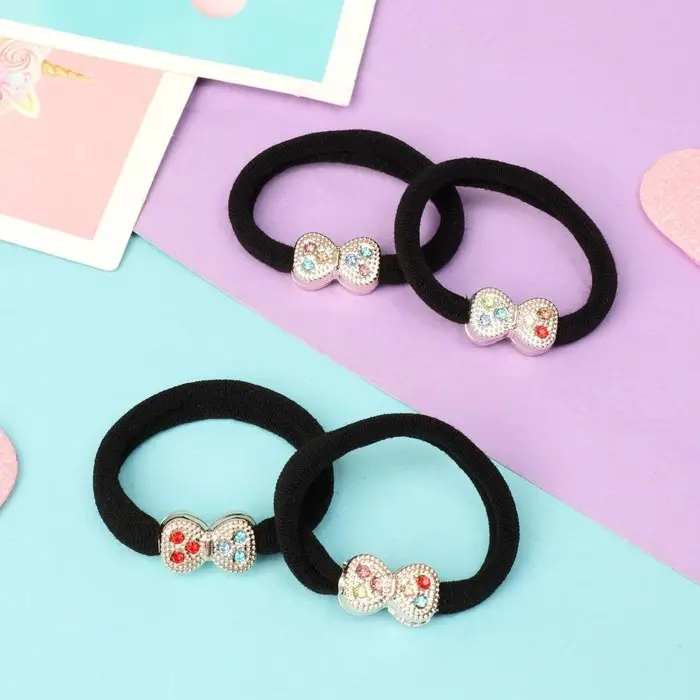 Резинка для волос Резинка для волос "Цветная сказка" (набор 4 шт) бантик, 4,5 см