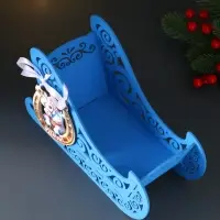 Шкатулка "Сани" с магнитом, 23х10х14 см, синий