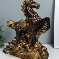 Фигура "Конь огненный" 40,5х36х15 см, бронза с золотом
