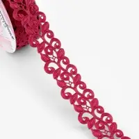 Лента фигурная &laquo;Вьюнчик&raquo;, 25 мм, 9&plusmn;0.5 м, тёмно-розовая