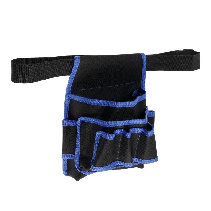 Сумка-пояс для инструментов ТУНДРА, одинарная, 2 кармана. 5 петлей Сумка-пояс для инструментов ТУНДРА, одинарная, 2 кармана. 5 петлей
