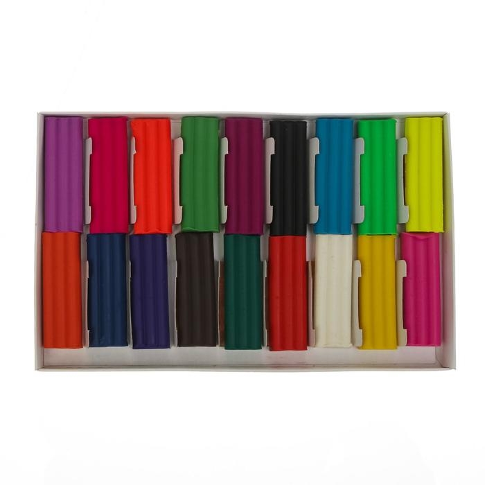 Пластилин восковой 18 цветов по 15 г  Пластилин восковой 18 цветов по 15 г "Каляка-Маляка", со стеком