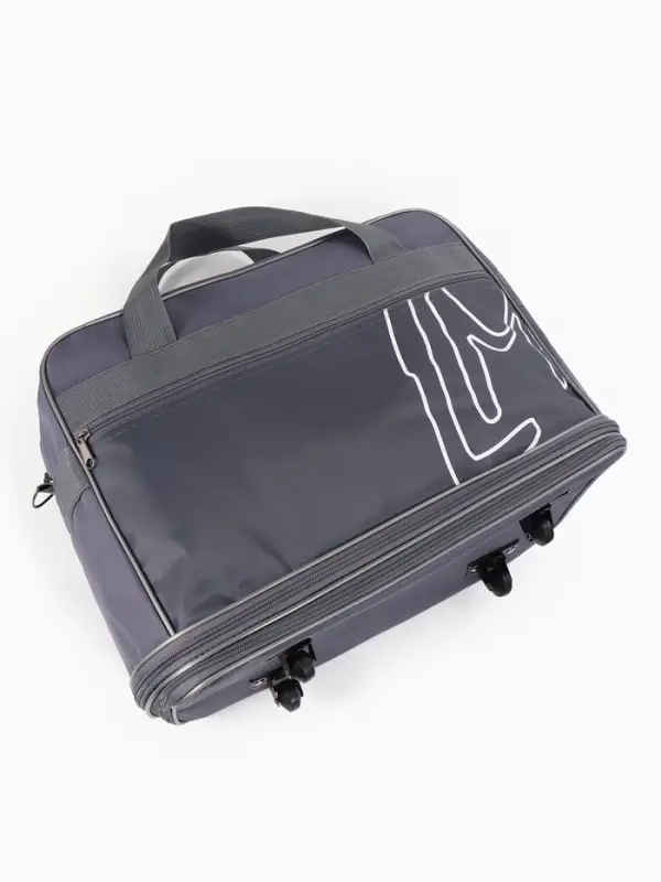 Сумка дорожная 20" на 4 колёсах, отдел на молнии, с увеличением, наружный карман, длинный ремень, серая