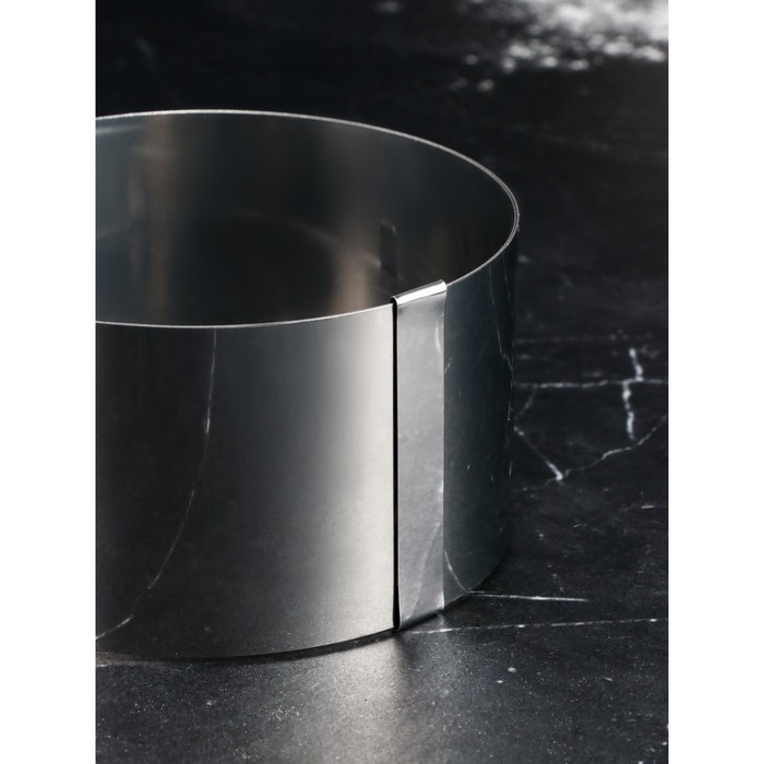 Форма для выпечки и выкладки с регулировкой размера «Круг», h=6,5 см, d=14-20 см, нержавеющая сталь Форма для выпечки и выкладки с регулировкой размера «Круг», h=6,5 см, d=14-20 см, нержавеющая сталь