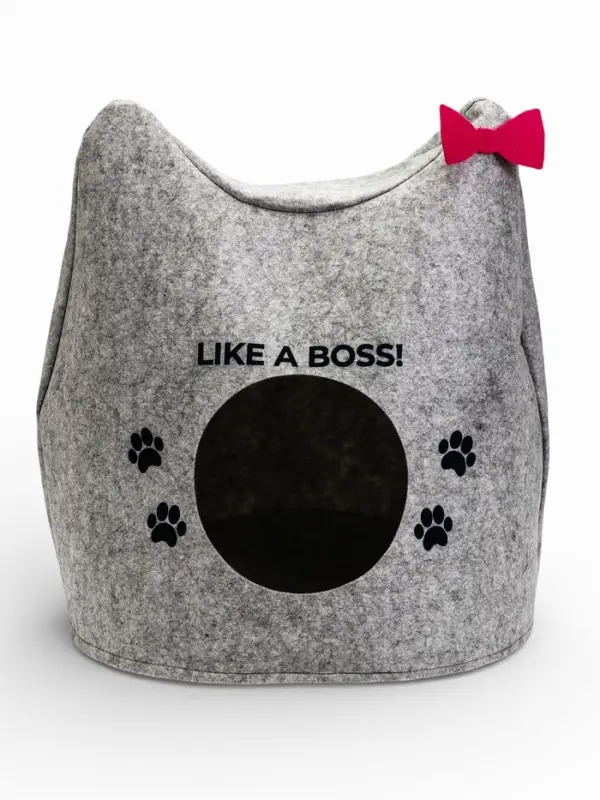 Домик для животных &laquo;Ушастик ONLY CATS&raquo;, 46&times;46&times;43 см, войлок, серый