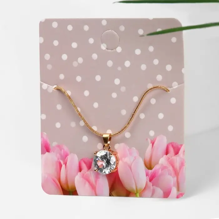 Кулон «Стразинка», белый в золоте, 40 см Кулон «Стразинка», белый в золоте, 40 см