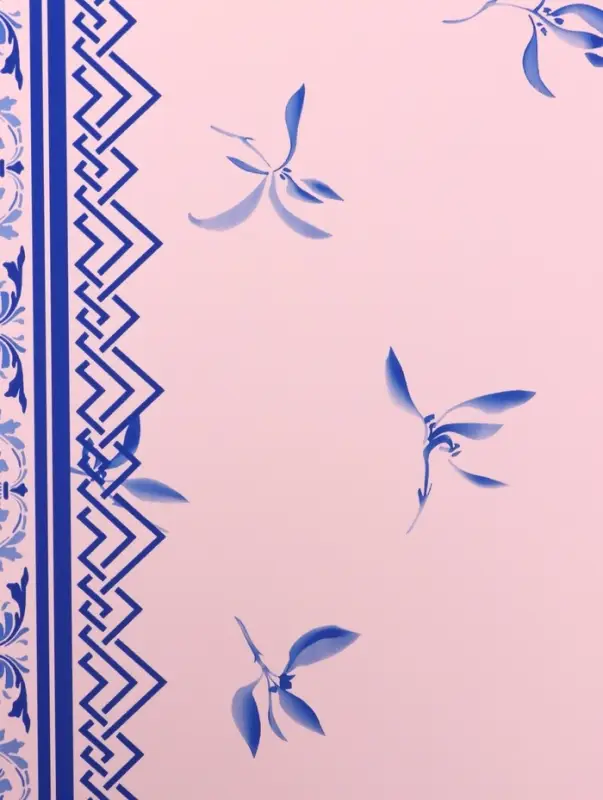 Пленка для цветов, &laquo;Эскиз&raquo;, розовый с голубым, 57&times;57 см