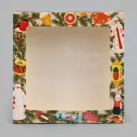 Коробка подарочная, самосборная &laquo;Еловые ветки&raquo;, 20&times;20&times;4 см
