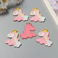 Декор для творчества войлок блеск "Единорог в облаках" 5х4,8 см Декор для творчества войлок блеск "Единорог в облаках" 5х4,8 см