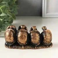 Фигурка гипс &laquo;Черепахи не вижу, не слышу, не говорю, не делаю&raquo;, 13&times;6 см, под бронзу