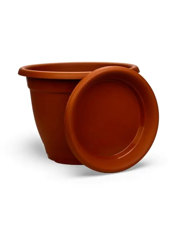 Горшок для цветов с поддоном &laquo;Борнео&raquo;, 25.8 л, пластиковый, цвет терракотовый