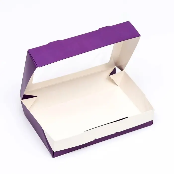 Контейнер на вынос, сиреневый, 20×12×4 см