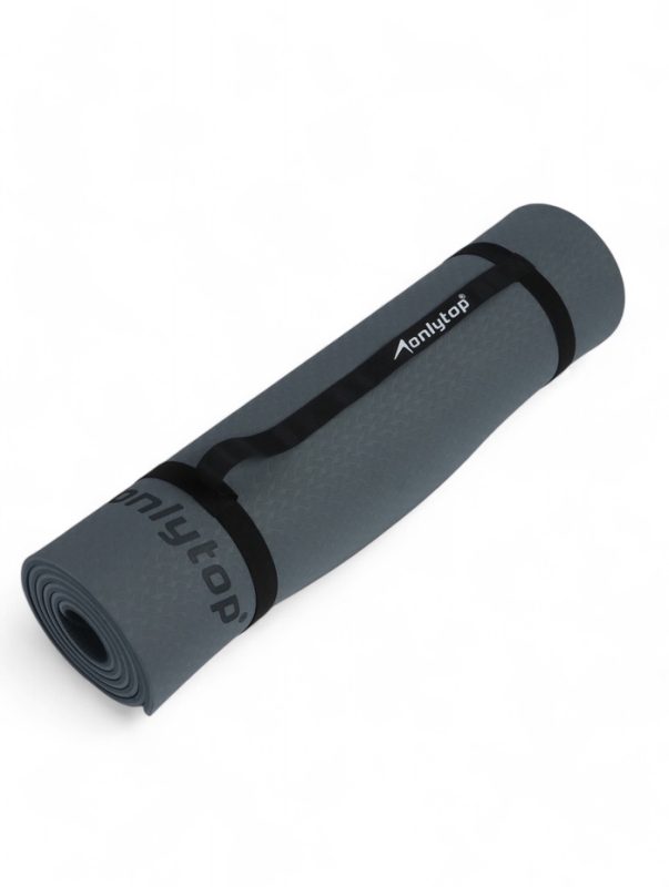 Коврик для фитнеса и йоги ONLYTOP, 183x61x 0,8 см, цвет графитовый/темно-серый Коврик для фитнеса и йоги ONLYTOP, 183x61x 0,8 см, цвет графитовый/темно-серый