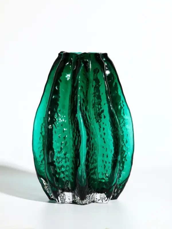 Ваза стекло настольная  Ваза стекло настольная "Кэли" 21х12х6 см, зелёный