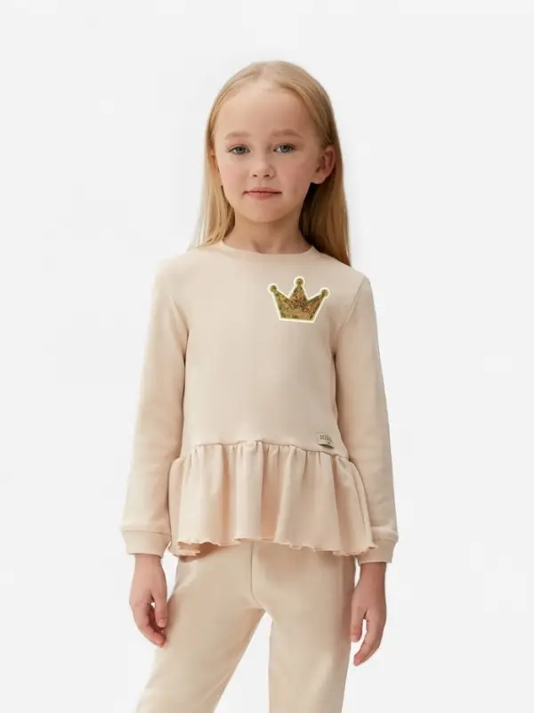 Термоаппликация &laquo;Корона&raquo;, с пайетками, 8&times;5.8 см, цвет золотой