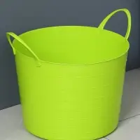 Корзина для белья мягкая, 17 л, d=33 см, h=24.5 см, ярко-зелёная