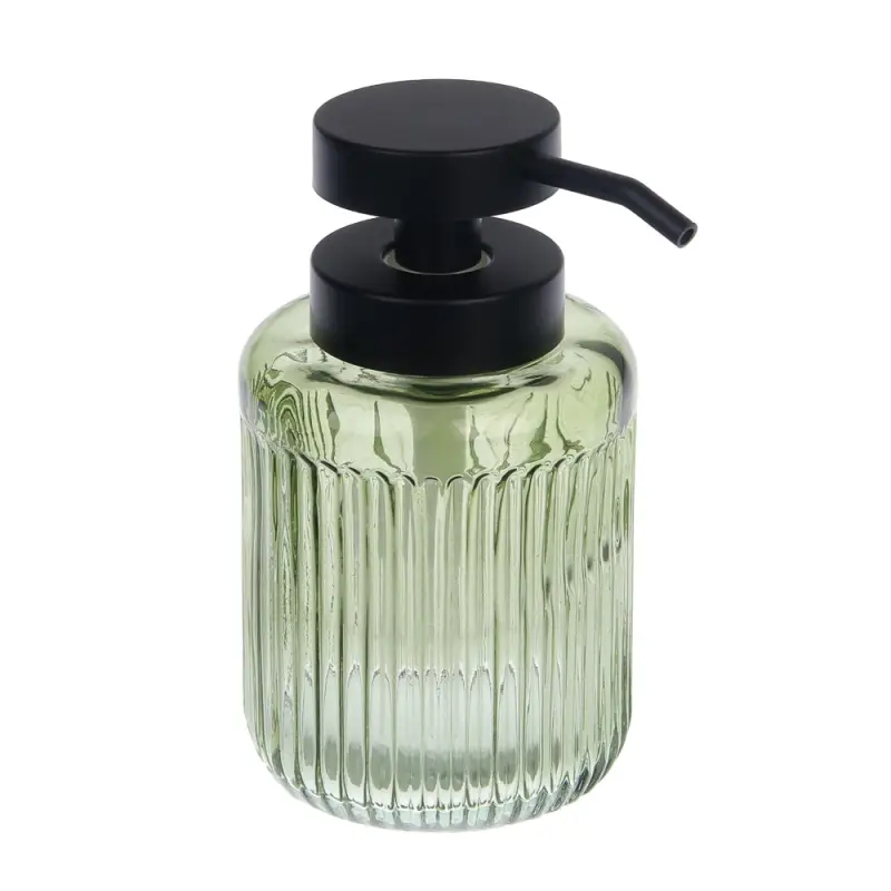 Диспенсер для жидкого мыла тм VETTA Ингрид, 320мл, стекло, зеленый, 8x8x14,5см