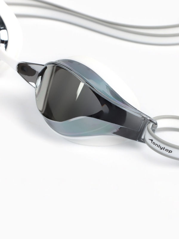 Очки для плавания взрослые, цвет белый зеркальный Очки для плавания взрослые, цвет белый зеркальный