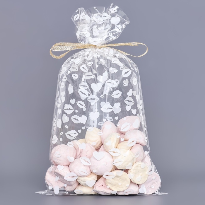 Пакет фасовочный БОПП, Пакет фасовочный БОПП, "Поцелуи" 20*35 см набор 50 шт