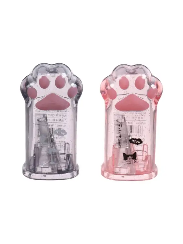 Точилки с контейнером &laquo;Лапка&raquo;, набор 2 штуки, МИКС