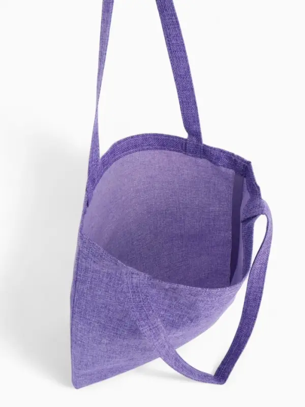 Сумка - шоппер, без застёжки, однотонная, 33&times;0.5&times;38 см, сиреневая