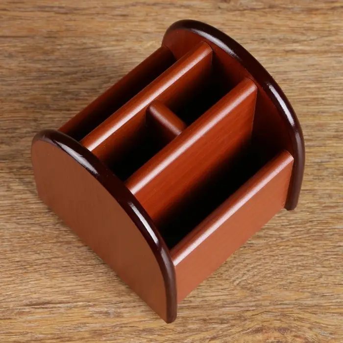 Органайзер 4 секции, на вращающейся подставке, под бук, 12&times;12&times;12 см