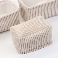 Набор корзин &laquo;Soft&Pure&raquo; 3 шт.: 29&times;21&times;14, 26&times;18&times;13, 23&times;15&times;13 см, полиэстер. белый