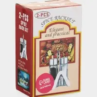 Набор для специй Доляна &laquo;Эксклюзив&raquo;, 40 мл, 2 предмета: солонка, перечница, салфетница - подставка, стекло, пластик, прозрачный