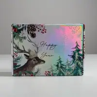 Коробка подарочная новогодняя складная «Happy New Year», 30,5 х 22 х 9,5 см, Новый год