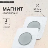 Магнит неодимовый для авто, d=20 мм, набор 2 шт.