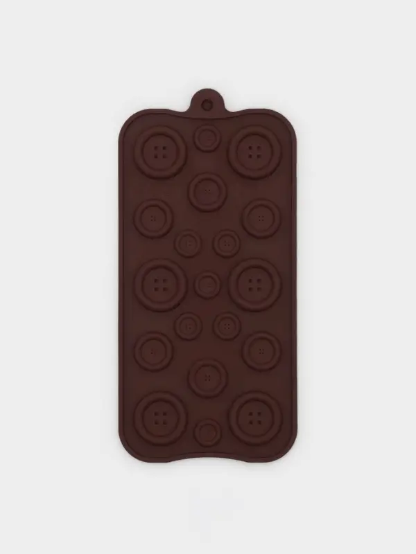 Форма для шоколада Доляна &laquo;Пуговки&raquo;, силикон, 20.5&times;10 см, 19 ячеек, коричневая