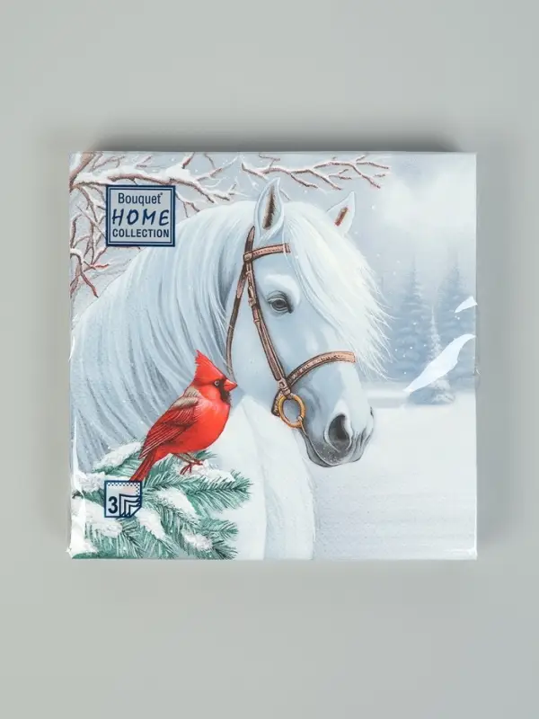 Салфетки бумажные трёхслойные «Волшебная лошадь», 33х33, 20шт
