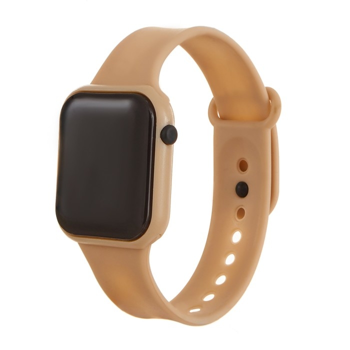 Часы наручные электронные, ремешок силикон, белые Часы наручные электронные, ремешок силикон, белые