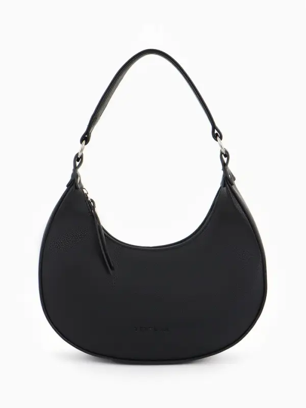 Сумка женская багет TEXTURA на молнии, 28&times;6.5&times;15 см, чёрная