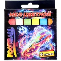Мел цветной &laquo;Футбол&raquo; 6 шт., 1.2&times;1.2 см