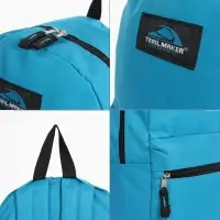 Рюкзак школьный на молнии, с карманом, однотонный, размер 30&times;12&times;40 см, синий