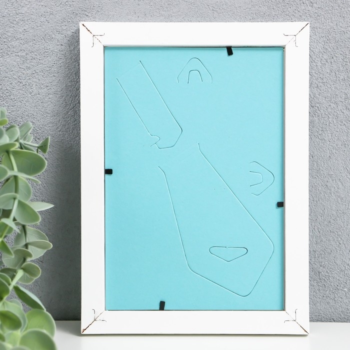 Фоторамка 10х15 см МДФ, №6 Белый, шир.17 мм, толщ.10мм  (пластиковый экран)