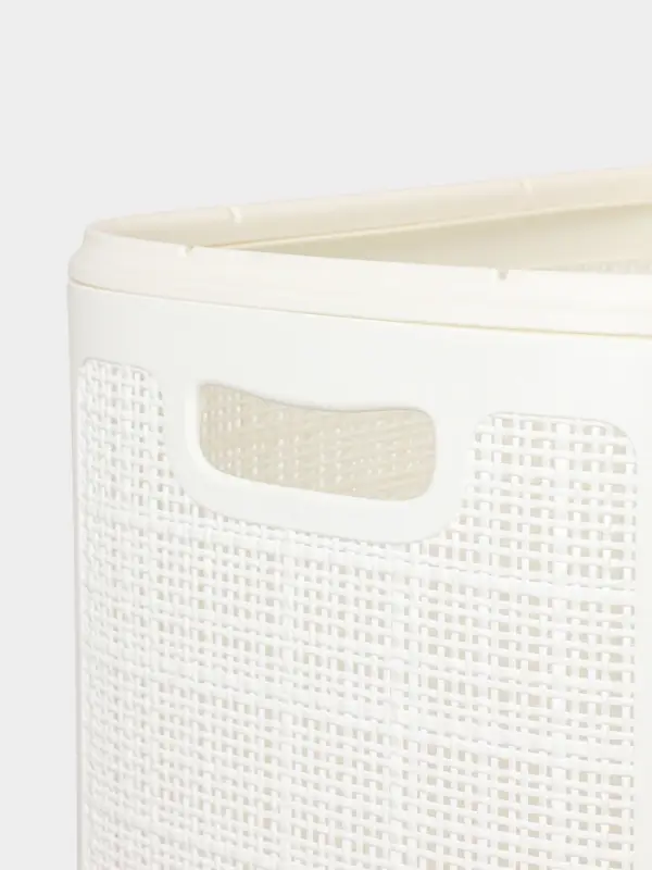 Плетёная корзина для белья с крышкой Плетёная корзина для белья с крышкой "Лён" 75л 43×32×60см, цвет белый