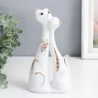 Фигурка керамика под фарфор &laquo;2 киски любовь&raquo;, 20&times;10&times;5.5 см, стразы