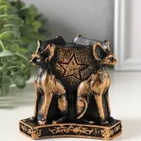 Подсвечник на 1 свечу &laquo;Сфинксы&raquo;, 9&times;7&times;7 см, под бронзу винтаж