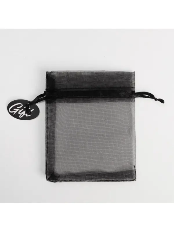 Мешочек подарочный органза черный «Подарок», с шильдиком, 10 х 12 см +/- 1.5 см Мешочек подарочный органза черный «Подарок», с шильдиком, 10 х 12 см +/- 1.5 см