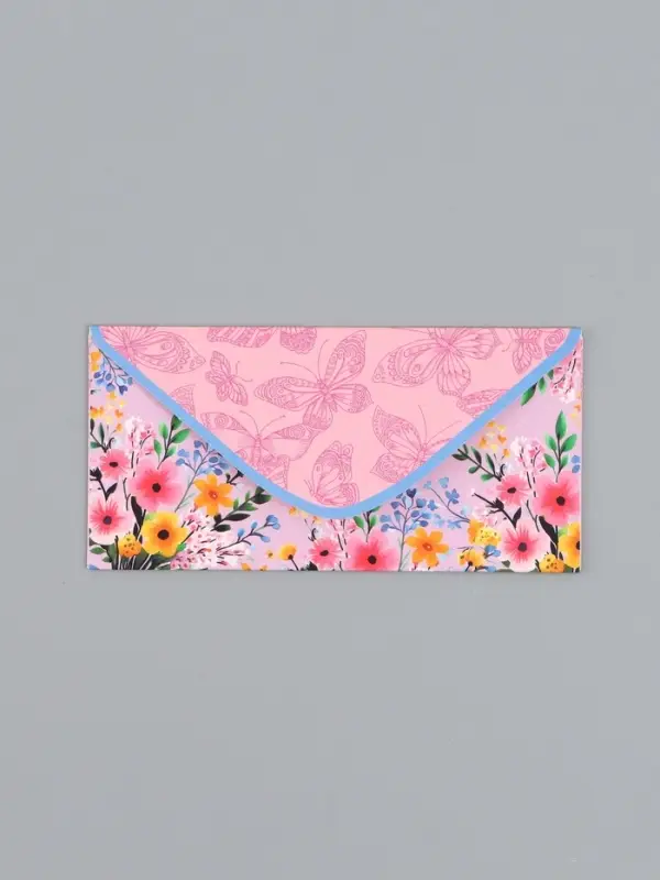 Конверт для денег &laquo;Бабочки и цветы&raquo;, 16,5 х 8 см